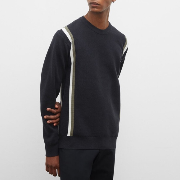 Milano Stripe Crew Sweater - Brand New - NEVER WORN - Black